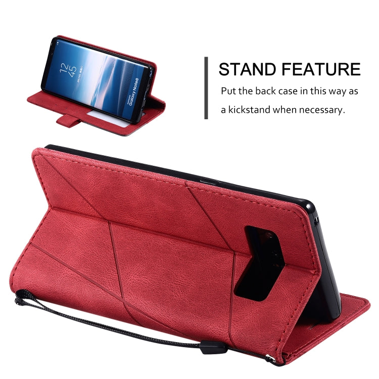 For Samsung Galaxy Note 8 Skin Feel Splicing Horizontal Flip Leather Case with Holder & Card Slots & Wallet & Photo Frame