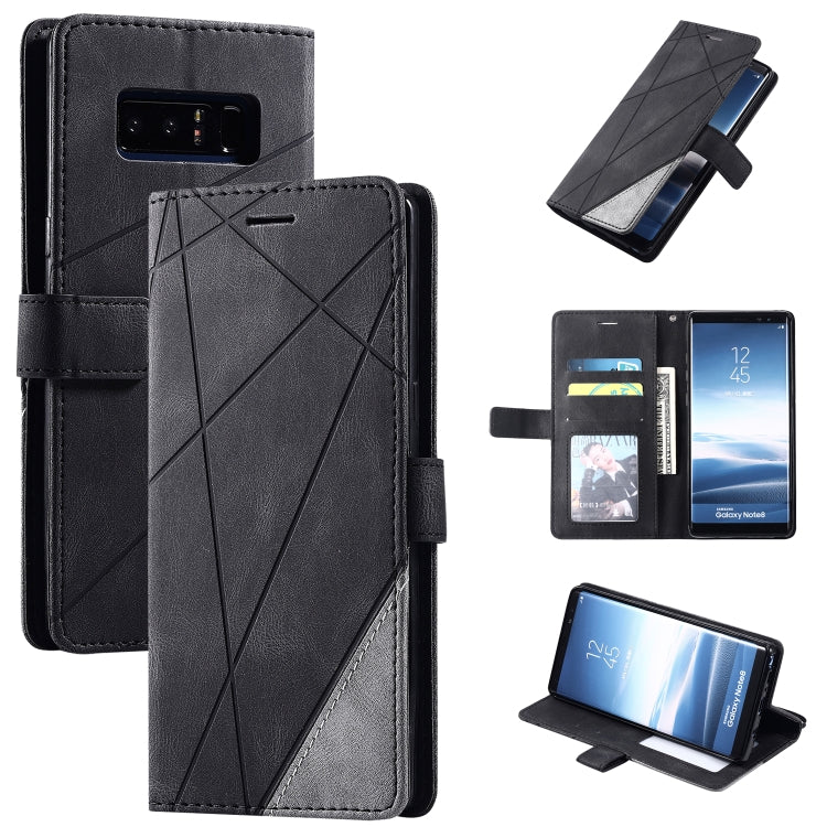 For Samsung Galaxy Note 8 Skin Feel Splicing Horizontal Flip Leather Case with Holder & Card Slots & Wallet & Photo Frame