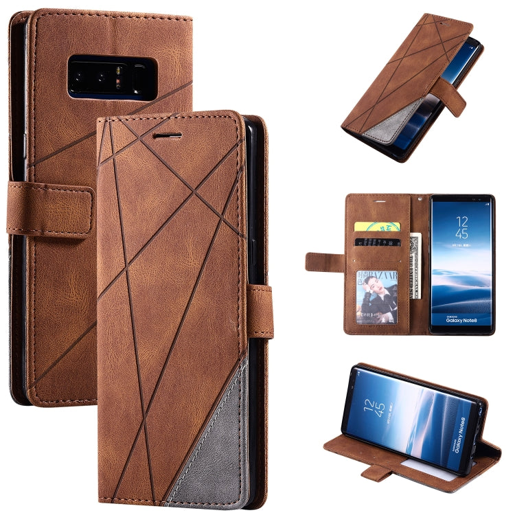 For Samsung Galaxy Note 8 Skin Feel Splicing Horizontal Flip Leather Case with Holder & Card Slots & Wallet & Photo Frame