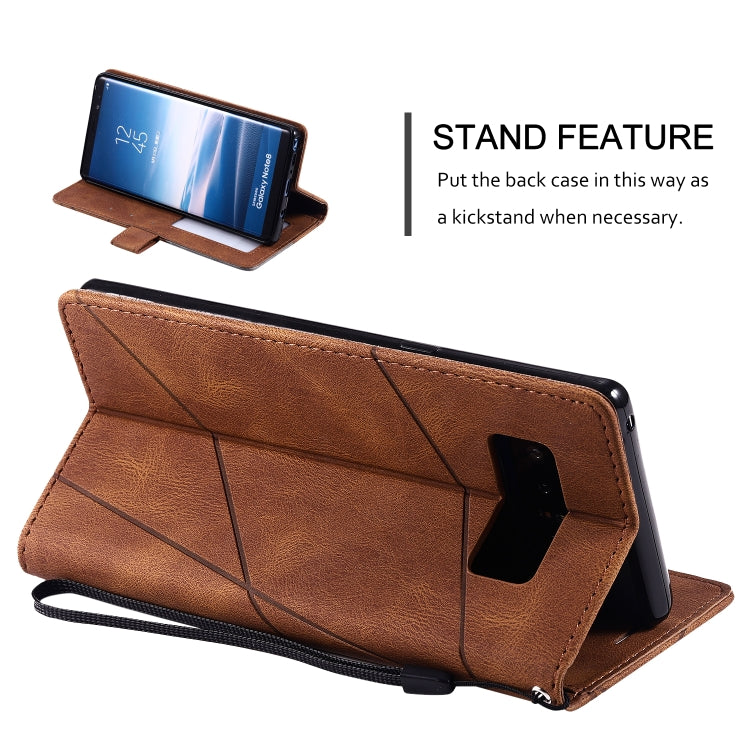 For Samsung Galaxy Note 8 Skin Feel Splicing Horizontal Flip Leather Case with Holder & Card Slots & Wallet & Photo Frame