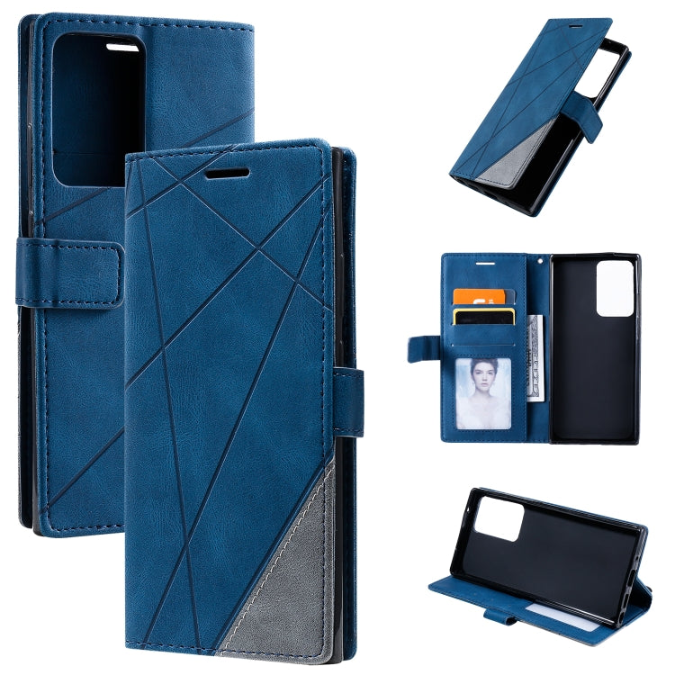 For Samsung Galaxy Note20 Ultra Skin Feel Splicing Horizontal Flip Leather Case with Holder & Card Slots & Wallet & Photo Frame