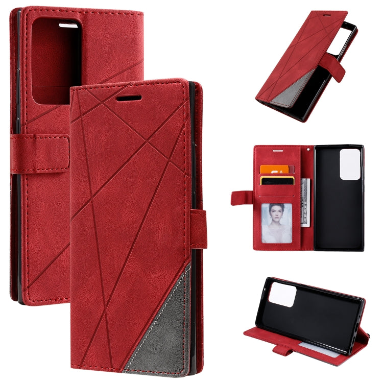 For Samsung Galaxy Note20 Ultra Skin Feel Splicing Horizontal Flip Leather Case with Holder & Card Slots & Wallet & Photo Frame