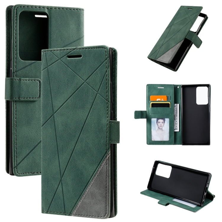 For Samsung Galaxy Note20 Ultra Skin Feel Splicing Horizontal Flip Leather Case with Holder & Card Slots & Wallet & Photo Frame