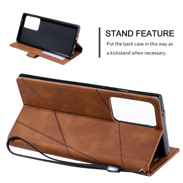 For Samsung Galaxy Note20 Ultra Skin Feel Splicing Horizontal Flip Leather Case with Holder & Card Slots & Wallet & Photo Frame