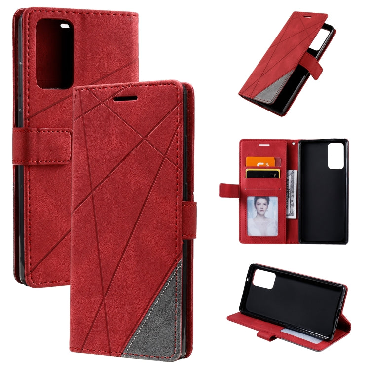 For Samsung Galaxy Note20 Skin Feel Splicing Horizontal Flip Leather Case with Holder & Card Slots & Wallet & Photo Frame