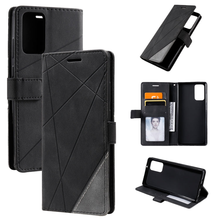 For Samsung Galaxy Note20 Skin Feel Splicing Horizontal Flip Leather Case with Holder & Card Slots & Wallet & Photo Frame