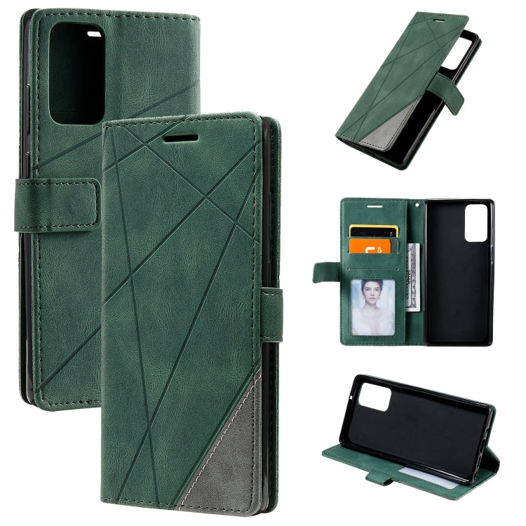 For Samsung Galaxy Note20 Skin Feel Splicing Horizontal Flip Leather Case with Holder & Card Slots & Wallet & Photo Frame