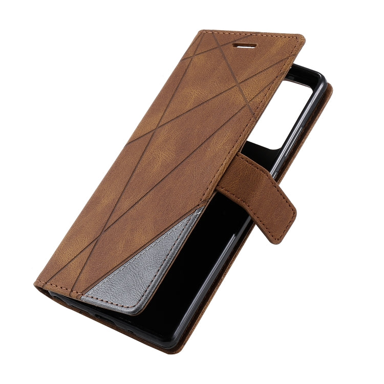 For Samsung Galaxy Note20 Skin Feel Splicing Horizontal Flip Leather Case with Holder & Card Slots & Wallet & Photo Frame