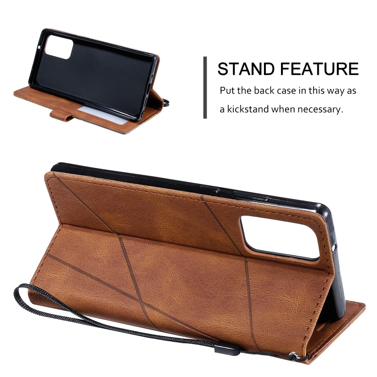 For Samsung Galaxy Note20 Skin Feel Splicing Horizontal Flip Leather Case with Holder & Card Slots & Wallet & Photo Frame