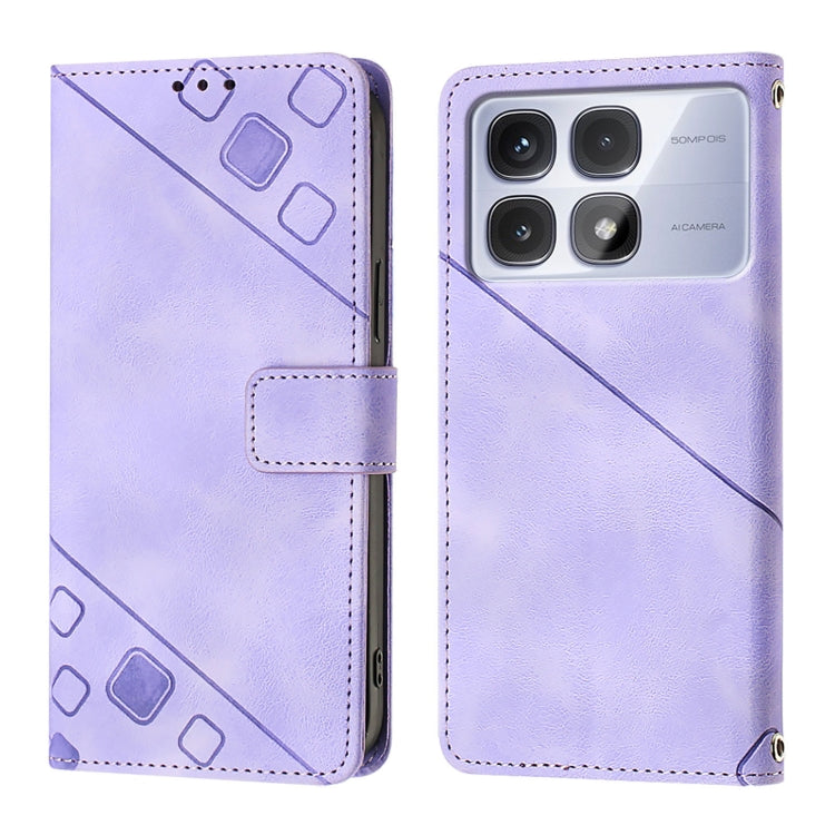 For Redmi K70 Ultra 5G Global Skin-feel Embossed Leather Phone Case