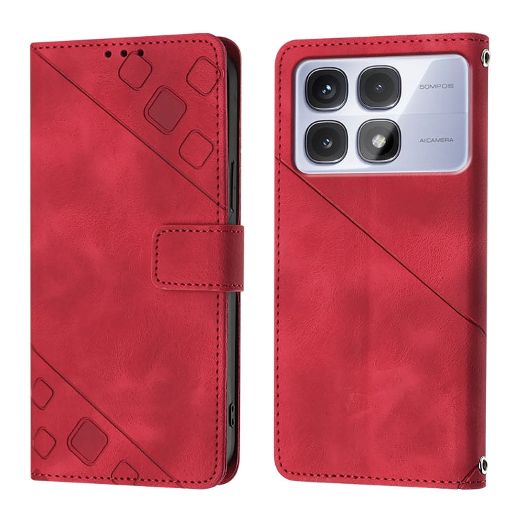 For Redmi K70 Ultra 5G Global Skin-feel Embossed Leather Phone Case