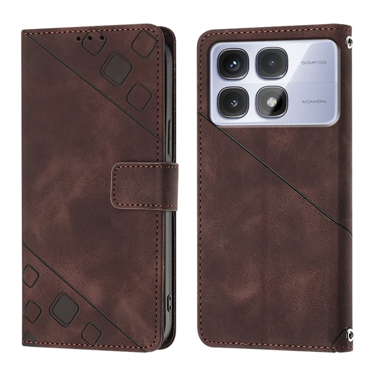 For Redmi K70 Ultra 5G Global Skin-feel Embossed Leather Phone Case