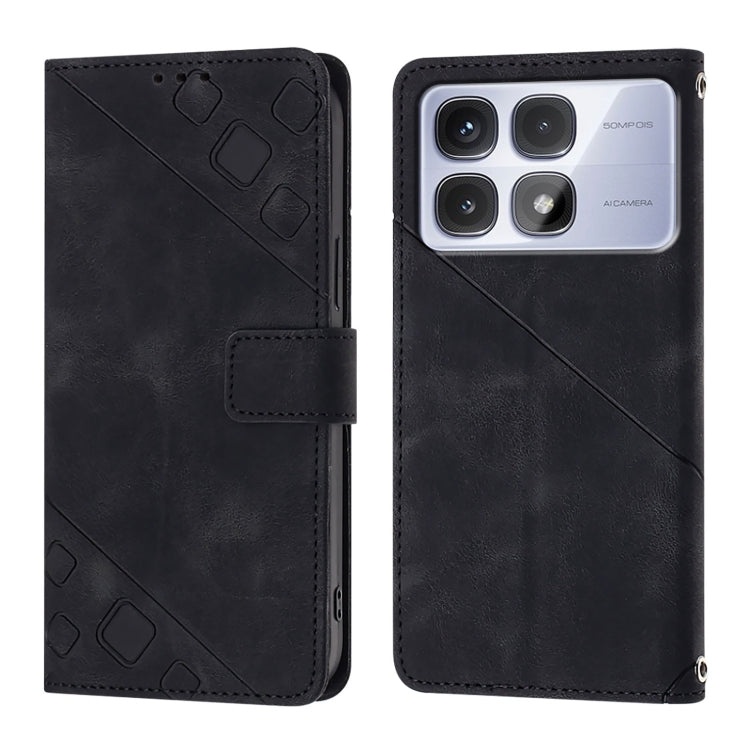 For Redmi K70 Ultra 5G Global Skin-feel Embossed Leather Phone Case