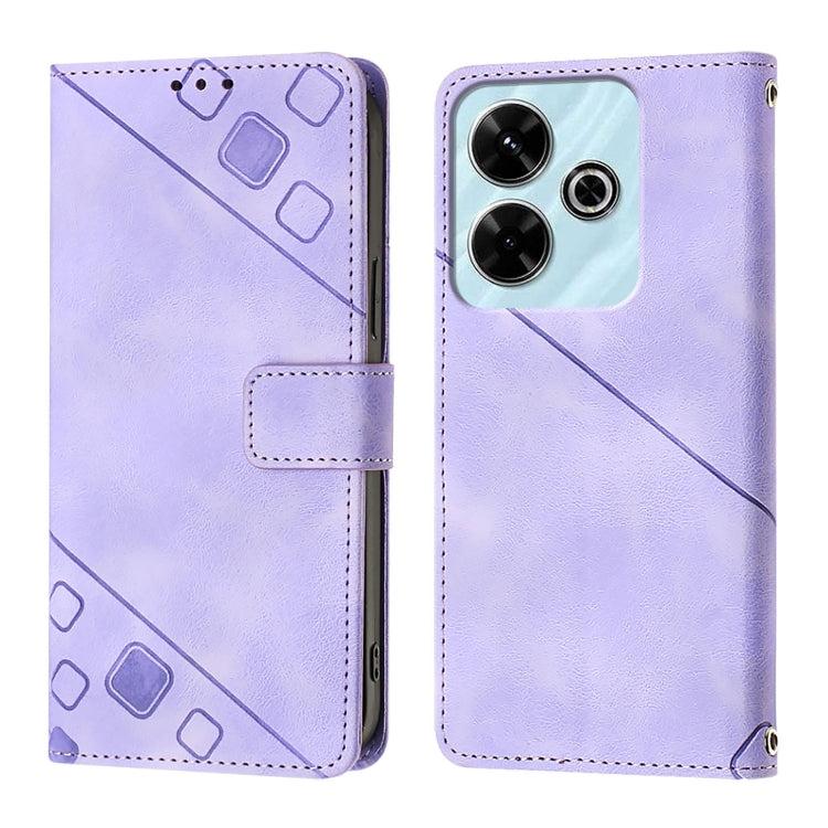 For Redmi 13 4G Skin-feel Embossed Leather Phone Case