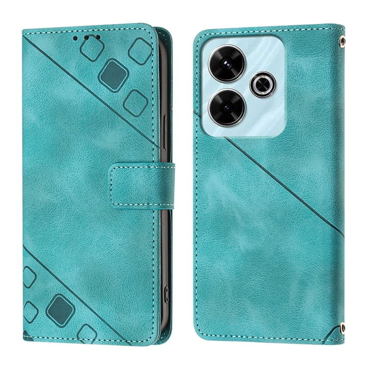For Redmi 13 4G Skin-feel Embossed Leather Phone Case