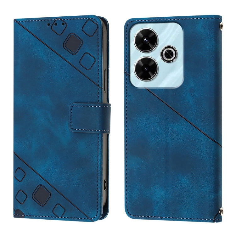 For Redmi 13 4G Skin-feel Embossed Leather Phone Case