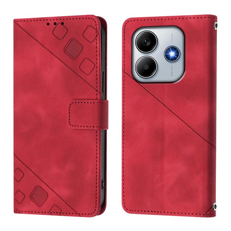 For Redmi Note 14 4G 163.25mm Skin-feel Embossed Leather Phone Case
