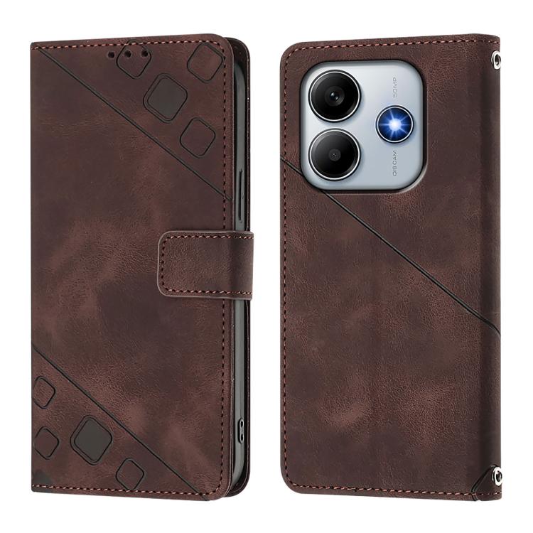 For Redmi Note 14 4G 163.25mm Skin-feel Embossed Leather Phone Case