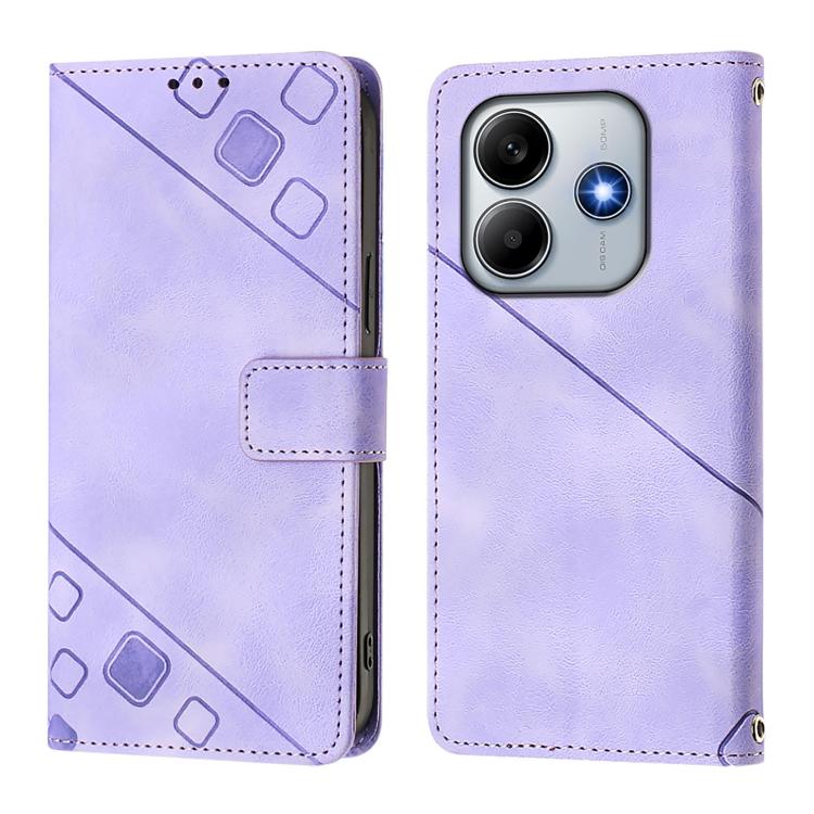 For Redmi Note 14 5G Global Skin-feel Embossed Leather Phone Case