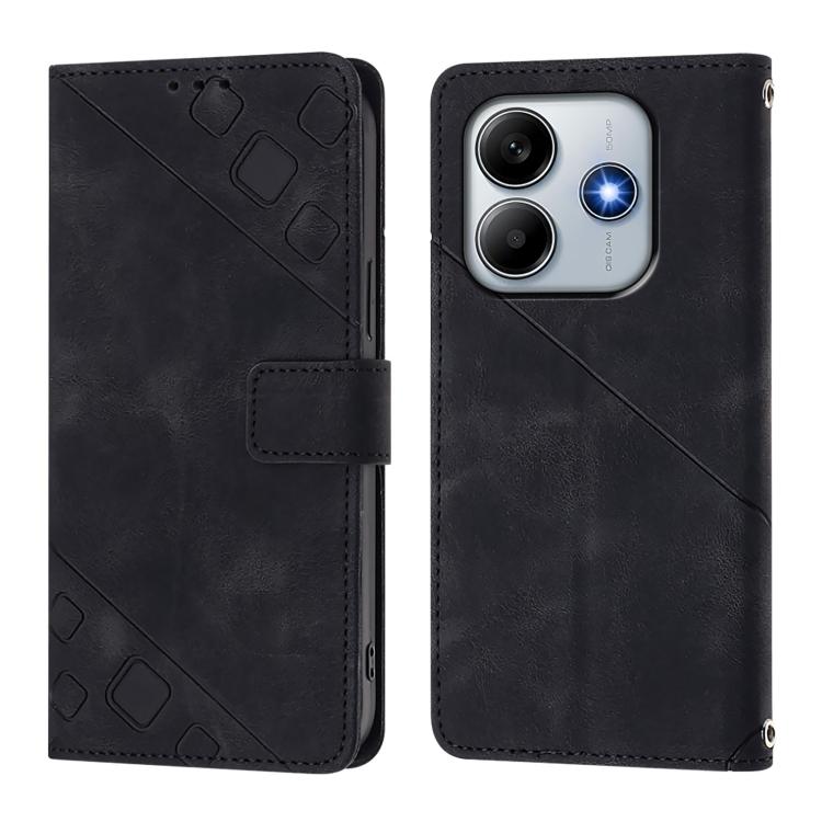 For Redmi Note 14 5G Global Skin-feel Embossed Leather Phone Case