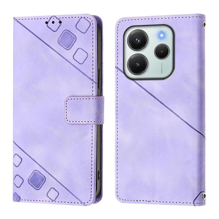 For Redmi Note 14 4G 164.84mm Skin-feel Embossed Leather Phone Case