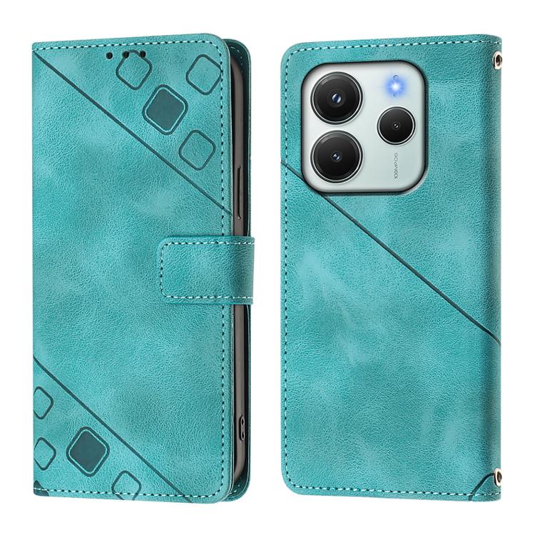 For Redmi Note 14 4G 164.84mm Skin-feel Embossed Leather Phone Case