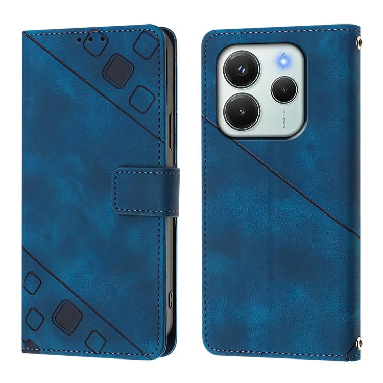 For Redmi Note 14 4G 164.84mm Skin-feel Embossed Leather Phone Case