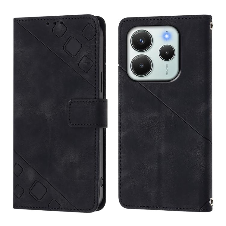 For Redmi Note 14 4G 164.84mm Skin-feel Embossed Leather Phone Case