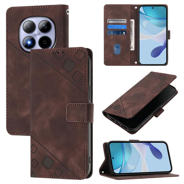 For Redmi Note 15 Pro 5G Global 163.6mm Skin-feel Embossed Leather Phone Case