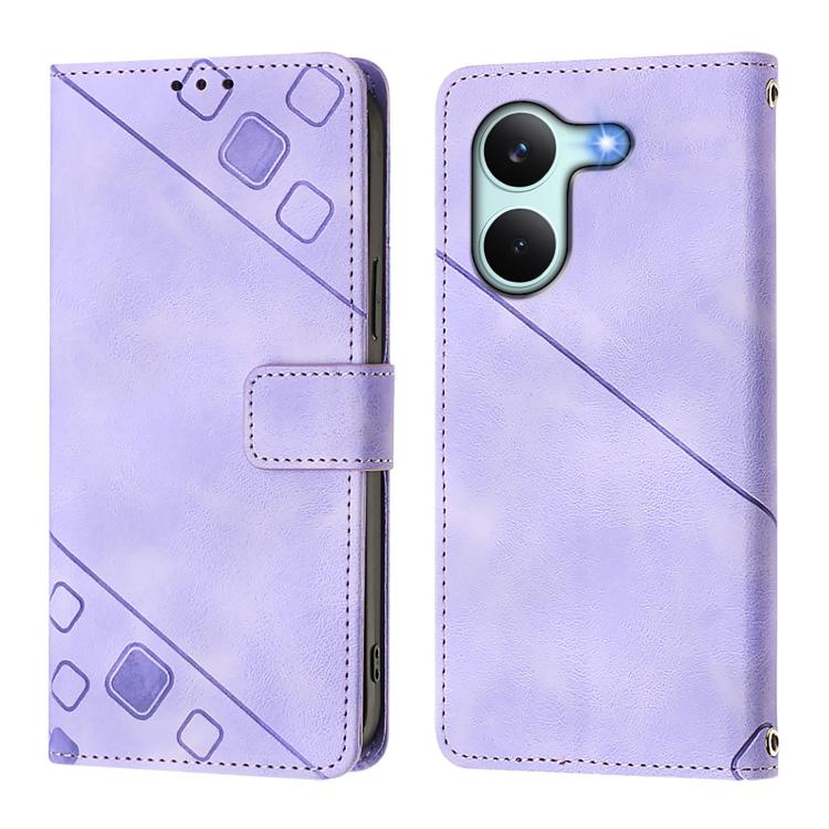 For Redmi Turbo 5 5G Global / Poco X8 Pro Skin-feel Embossed Leather Phone Case