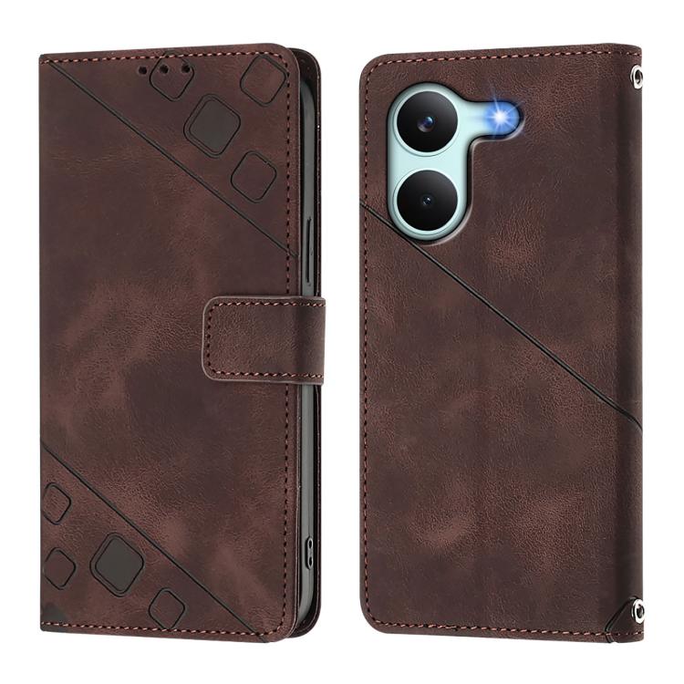 For Redmi Turbo 5 5G Global / Poco X8 Pro Skin-feel Embossed Leather Phone Case