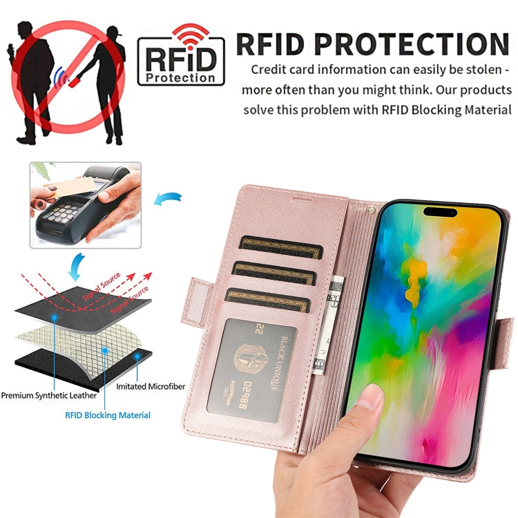 For iPhone 11 Side Buckle RFID Anti-theft Leather Phone Case