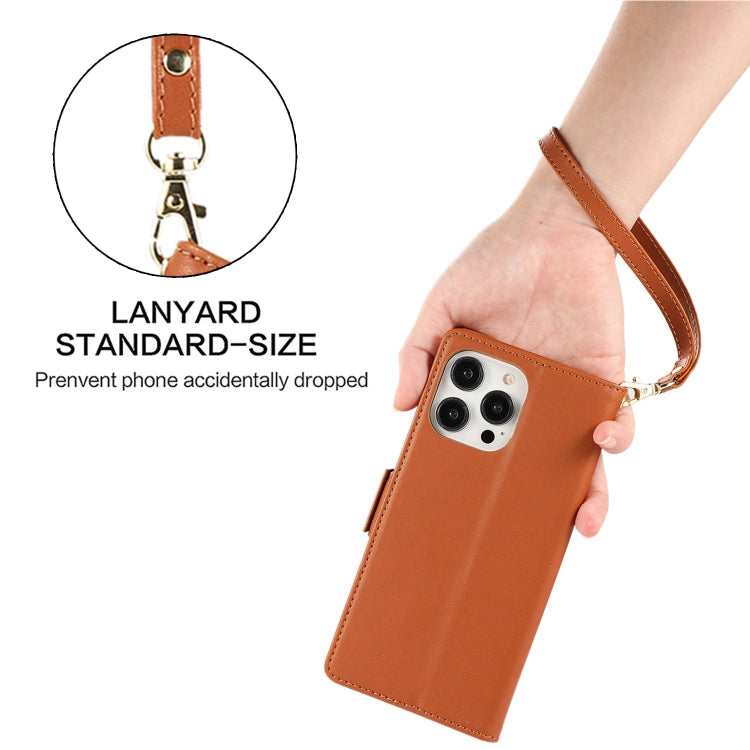 For iPhone 12 / 12 Pro Side Buckle RFID Anti-theft Leather Phone Case