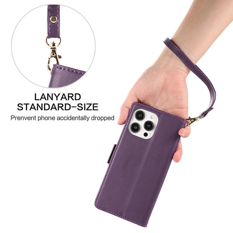 For iPhone 12 Pro Max Side Buckle RFID Anti-theft Leather Phone Case