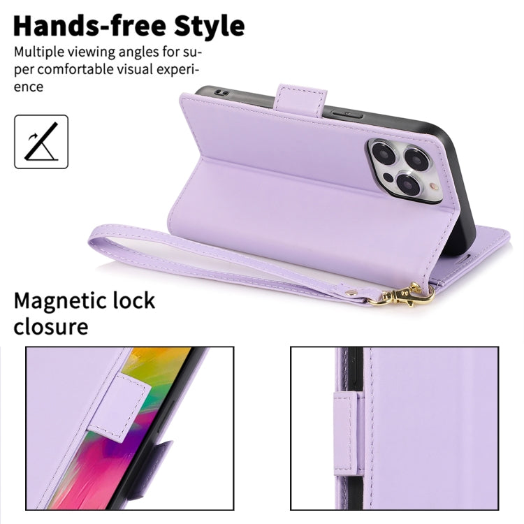 For iPhone 14 Pro Side Buckle RFID Anti-theft Leather Phone Case