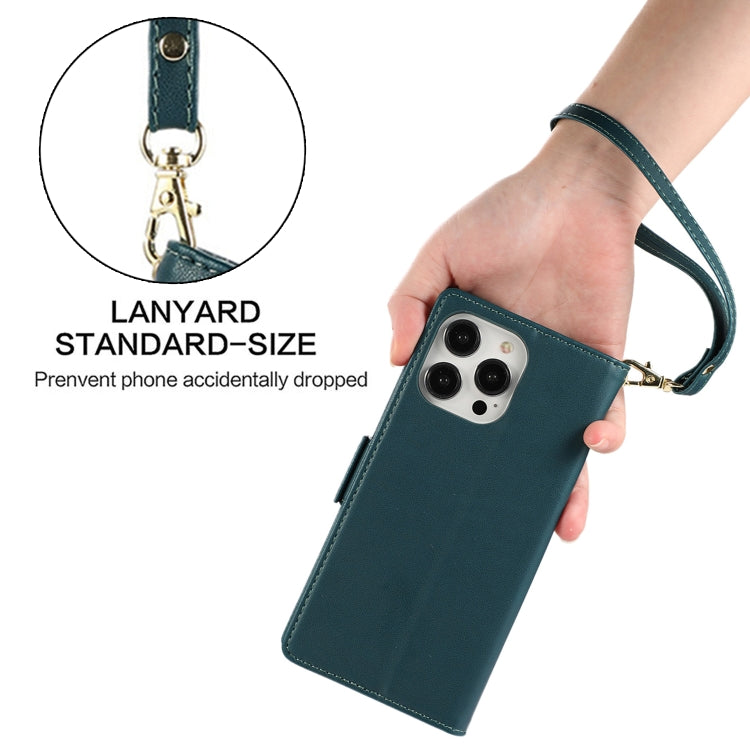 For iPhone 14 Plus Side Buckle RFID Anti-theft Leather Phone Case