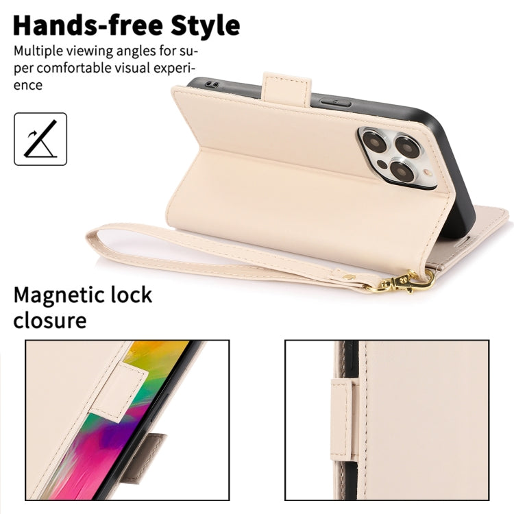 For iPhone 14 Plus Side Buckle RFID Anti-theft Leather Phone Case