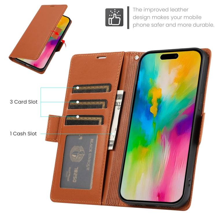 For iPhone 14 Plus Side Buckle RFID Anti-theft Leather Phone Case