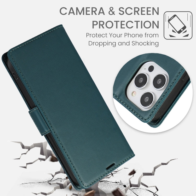 For iPhone 14 Pro Max Side Buckle RFID Anti-theft Leather Phone Case