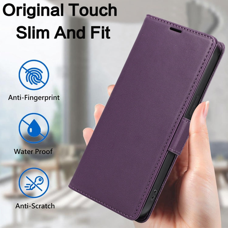 For iPhone 15 Plus Side Buckle RFID Anti-theft Leather Phone Case