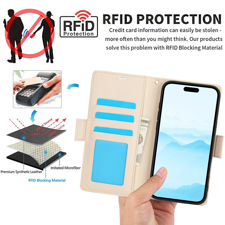 For iPhone 16 Side Buckle RFID Anti-theft Leather Phone Case