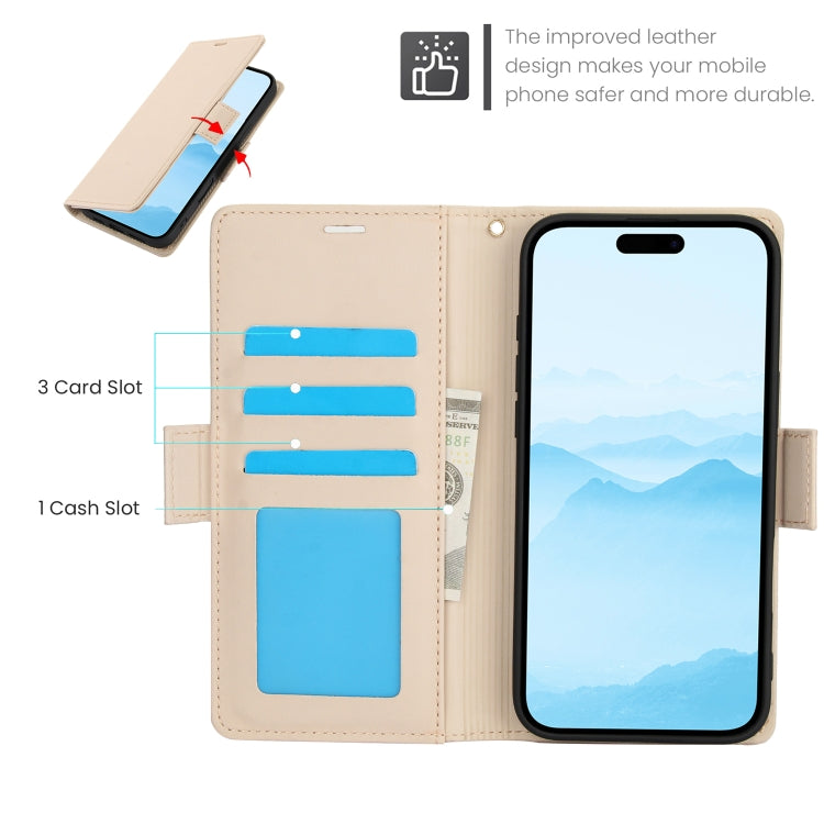 For iPhone 16 Side Buckle RFID Anti-theft Leather Phone Case