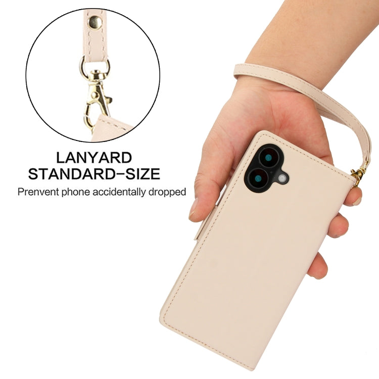 For iPhone 16 Plus Side Buckle RFID Anti-theft Leather Phone Case