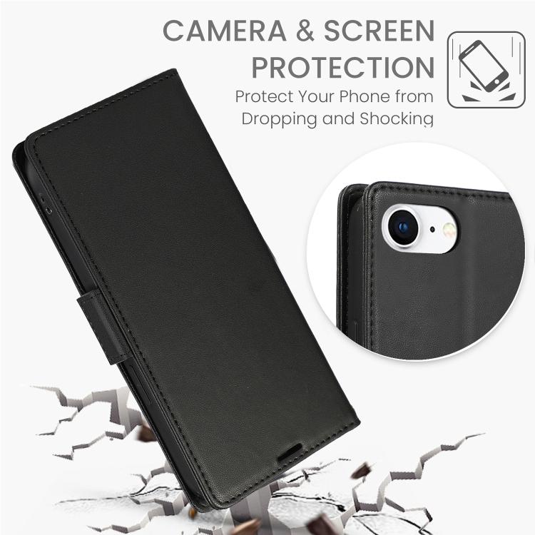 For iPhone 17e / 16e Side Buckle RFID Anti-theft Leather Phone Case