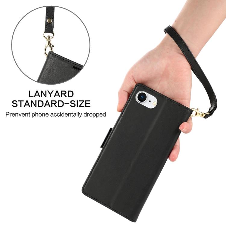 For iPhone 17e / 16e Side Buckle RFID Anti-theft Leather Phone Case