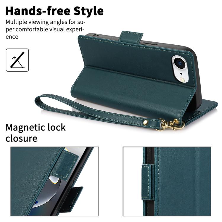 For iPhone 17e / 16e Side Buckle RFID Anti-theft Leather Phone Case