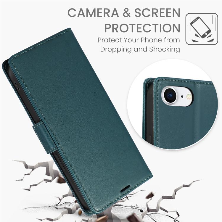 For iPhone 17e / 16e Side Buckle RFID Anti-theft Leather Phone Case