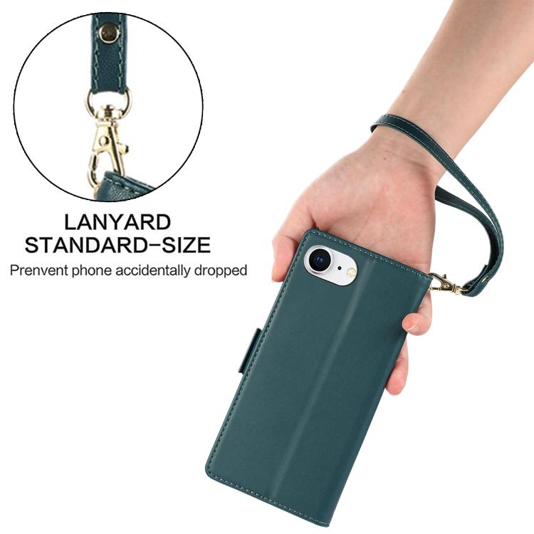 For iPhone 17e / 16e Side Buckle RFID Anti-theft Leather Phone Case