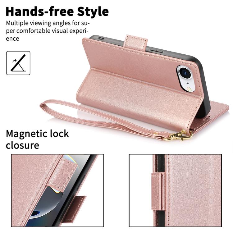 For iPhone 17e / 16e Side Buckle RFID Anti-theft Leather Phone Case