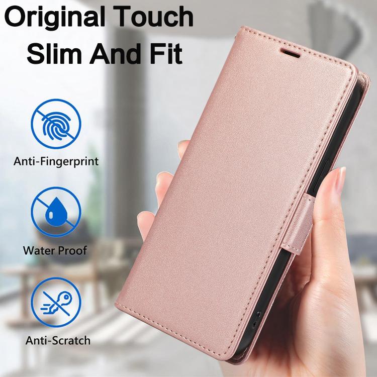 For iPhone 17e / 16e Side Buckle RFID Anti-theft Leather Phone Case